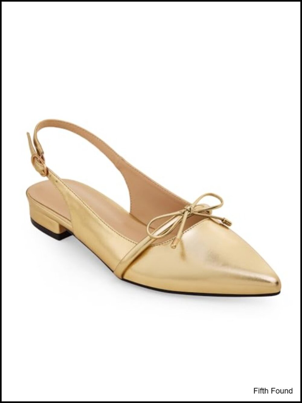 Slingback Flats Pointed Toe Faux Leather Women's Shoes